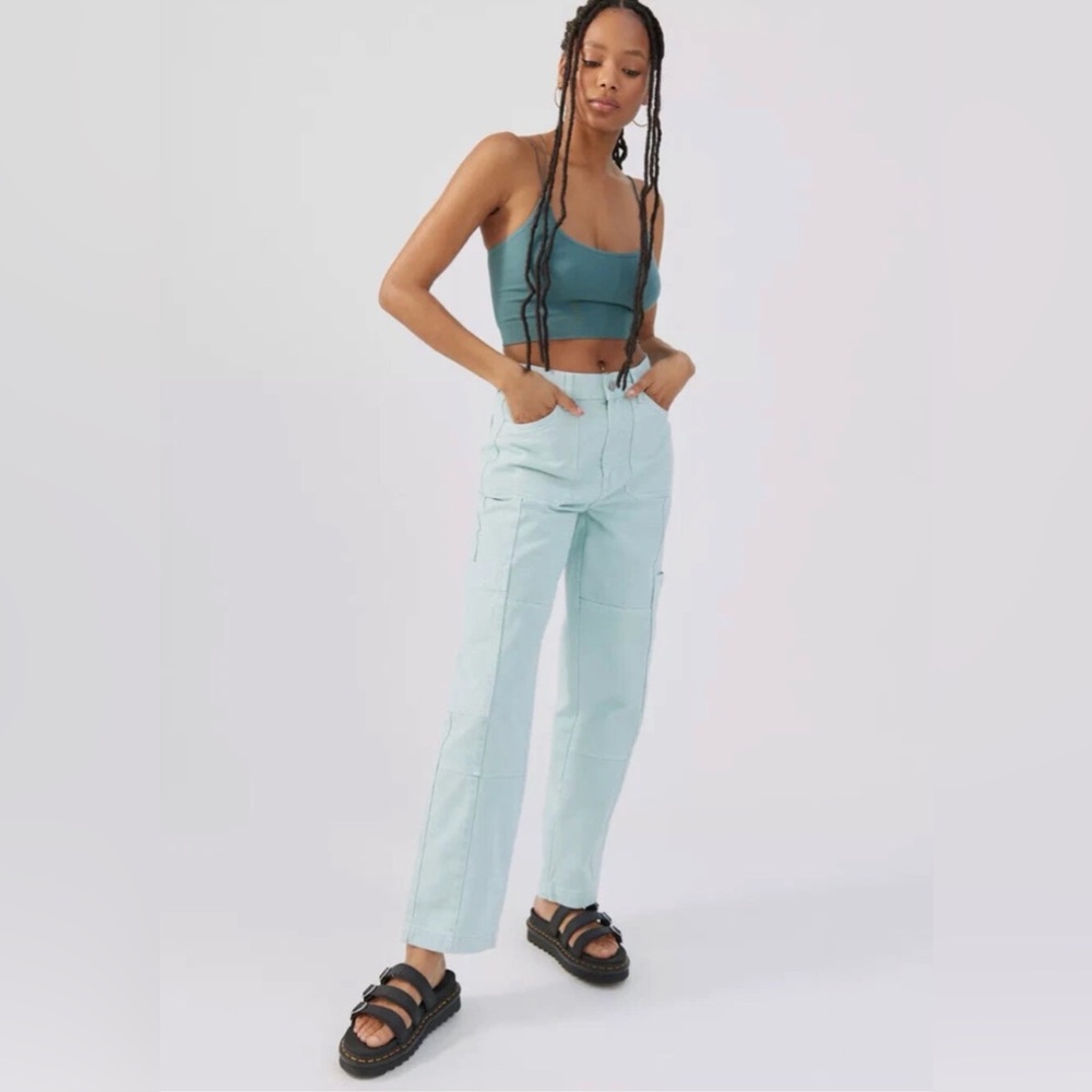 Urban Outfitters BDG Kate Baggy Jean Light Blue Cargo High Waist Size 25